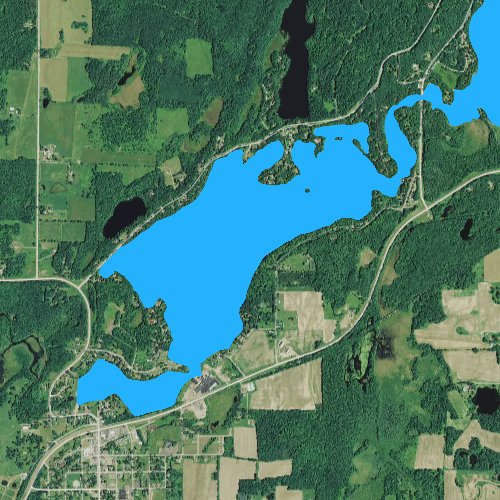 Fly fishing map for Birch Lake: Sawyer, Wisconsin
