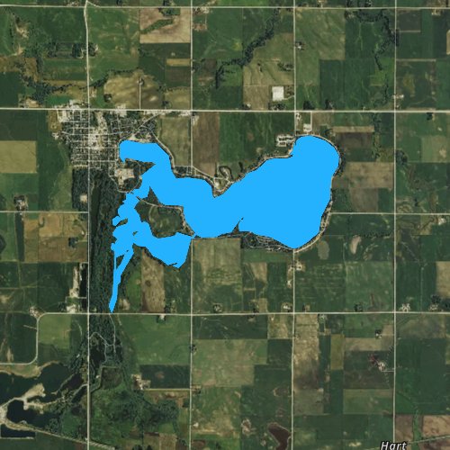 Fly fishing map for Black Hawk Lake, Iowa