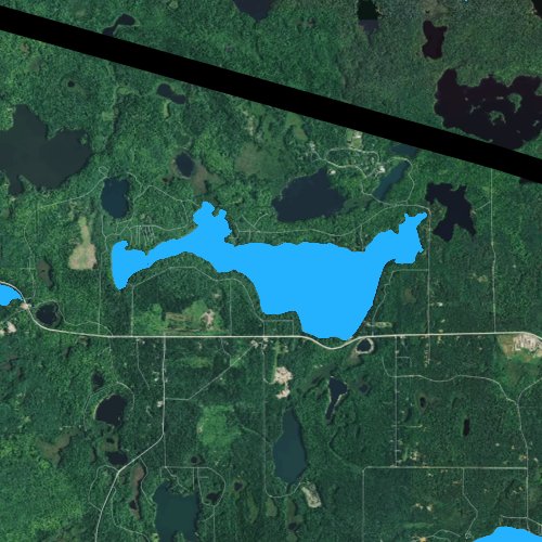 Fly fishing map for Black Oak Lake: Vilas, Wisconsin