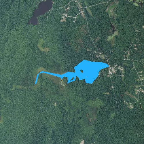 Fly fishing map for Black Pond, New Hampshire