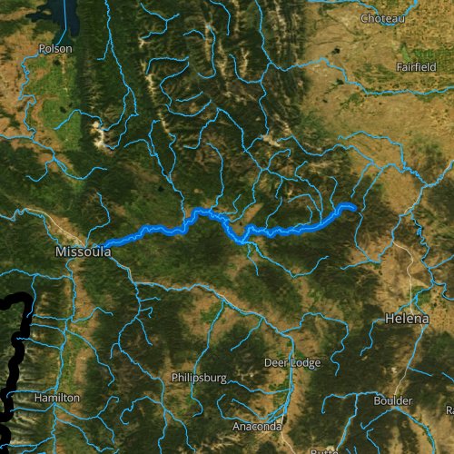 Fly fishing map for Blackfoot River, Montana