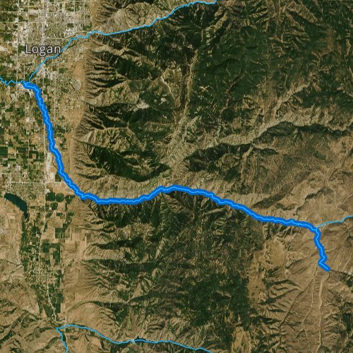 Fly fishing map for Blacksmith Fork, Utah