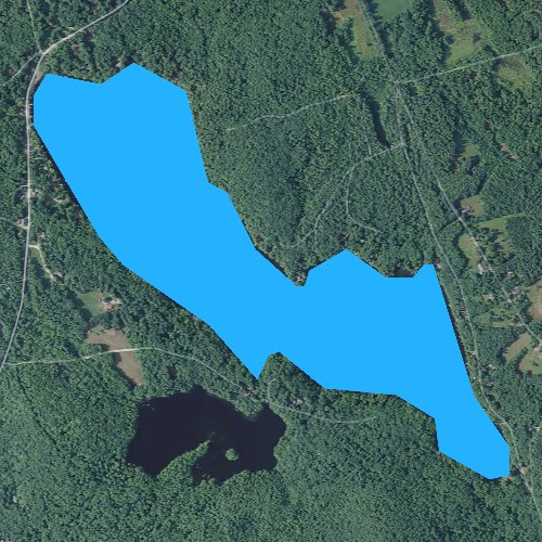 Fly fishing map for Blaisdell Lake, New Hampshire