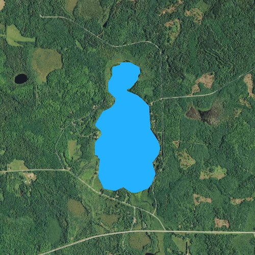 Fly fishing map for Blockhouse Lake, Wisconsin