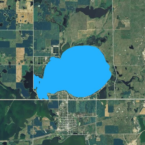 Fly fishing map for Blue Dog Lake, South Dakota