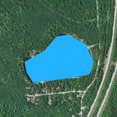 Fly fishing map for Blue Gill Lake, Michigan
