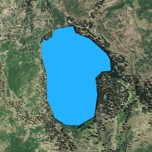 Fly fishing map for Blue Lake, California