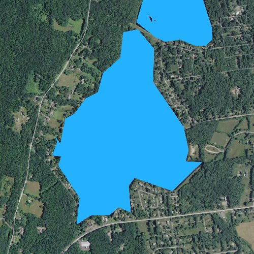 Fly fishing map for Bolton Lake, Connecticut