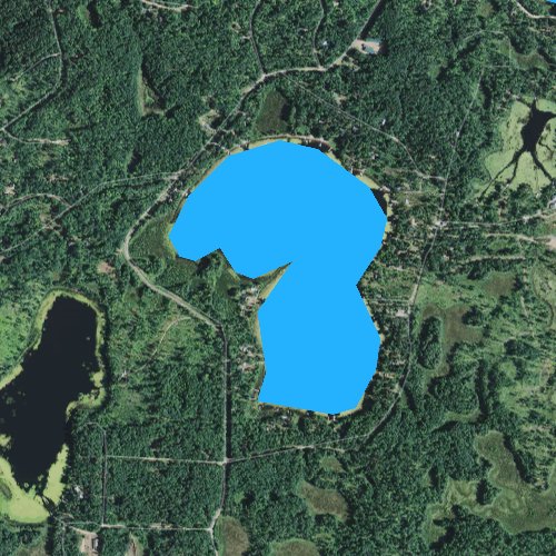 Fly fishing map for Boner Lake, Wisconsin