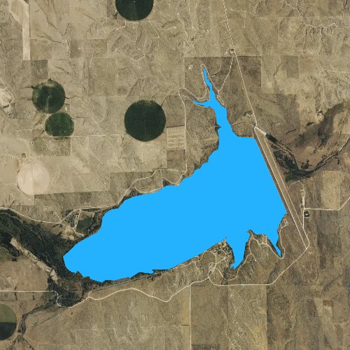 Fly fishing map for Bonny Reservoir, Colorado