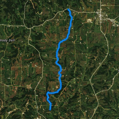 Fly fishing map for Borah Creek, Wisconsin