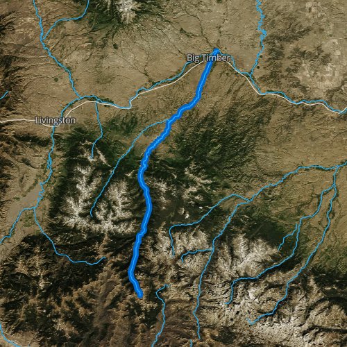 Fly fishing map for Boulder River, Montana