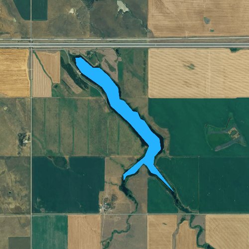 Fly fishing map for Brakke Dam, South Dakota