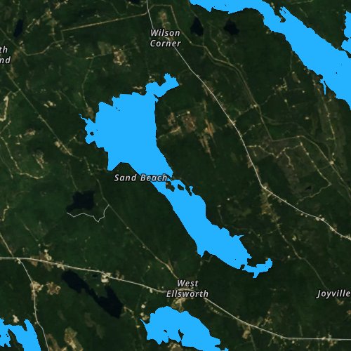 Fly fishing map for Branch Lake, Maine