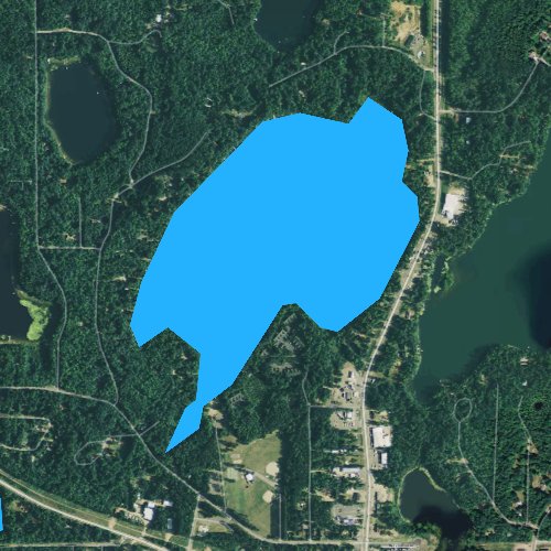 Fly fishing map for Brandy Lake, Wisconsin