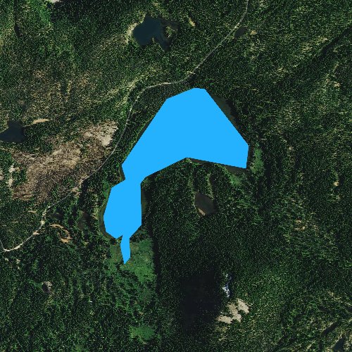 Fly fishing map for Breitenbush Lake, Oregon