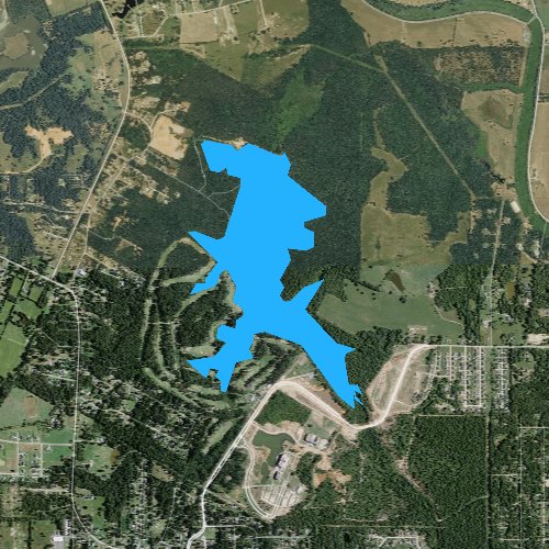 Fly fishing map for Bringle Lake, Texas
