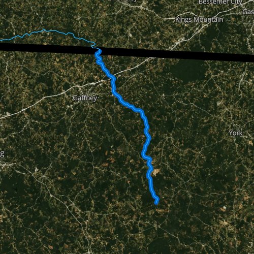 Fly fishing map for Broad River, South Carolina