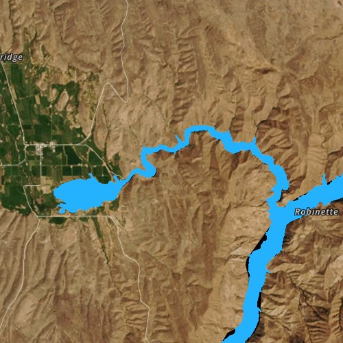 Fly fishing map for Brownlee Reservoir: Baker, Oregon