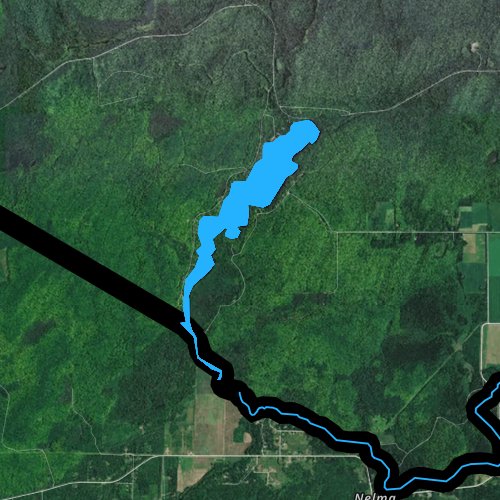 Fly fishing map for Brule Lake, Michigan