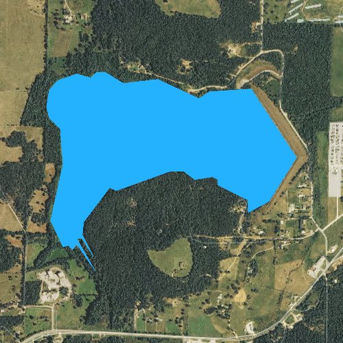 Fly fishing map for Budd Kidd Lake, Arkansas