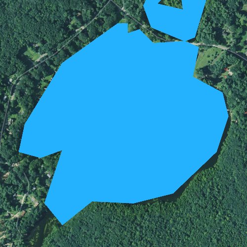 Fly fishing map for Buker Pond, Maine