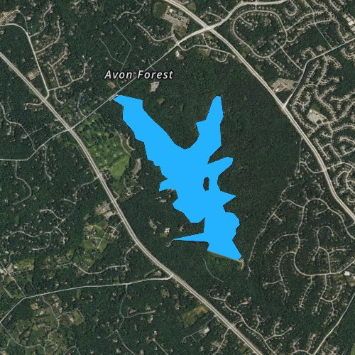 Fly fishing map for Burke Lake, Virginia