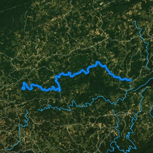 Fly fishing map for Burks Fork, Virginia