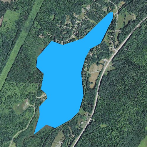 Fly fishing map for Burns Pond, New Hampshire