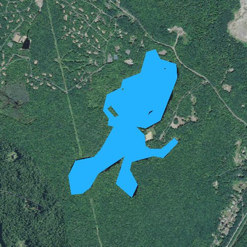 Fly fishing map for Burr Pond, Connecticut