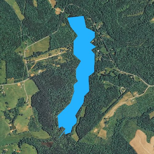 Fly fishing map for Burton Lake, Virginia