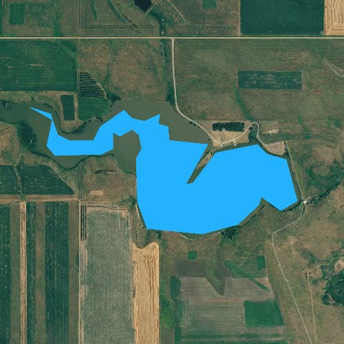 Fly fishing map for Byre Lake, South Dakota