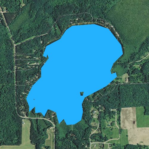 Fly fishing map for Cable Lake, Wisconsin