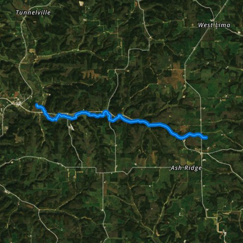 Fly fishing map for Camp Creek, Wisconsin