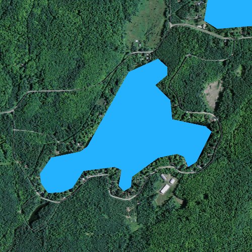 Fly fishing map for Camp Lake, Michigan