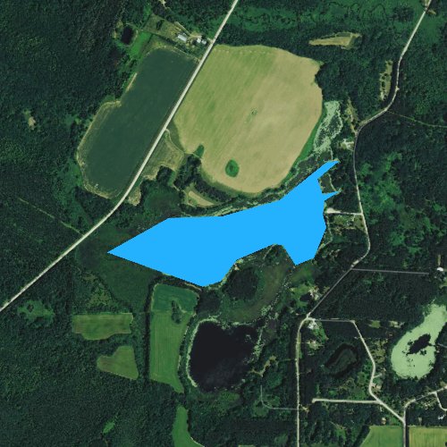 Fly fishing map for Campbell Lake, Wisconsin