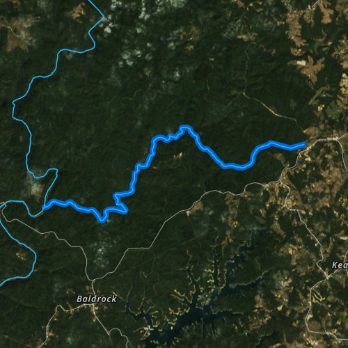 Fly fishing map for Cane Creek, Kentucky