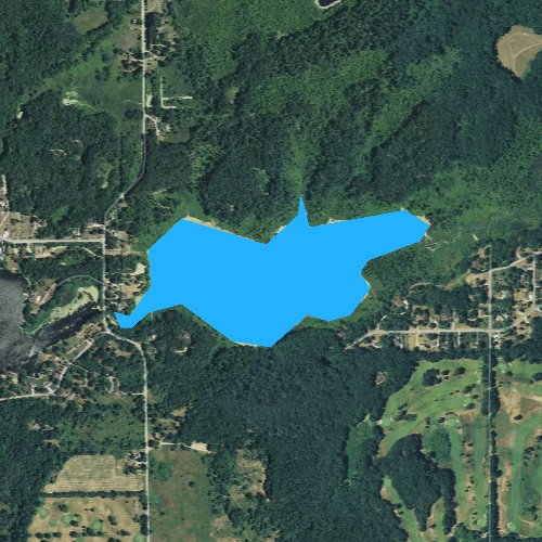 Fly fishing map for Carter Lake, Michigan