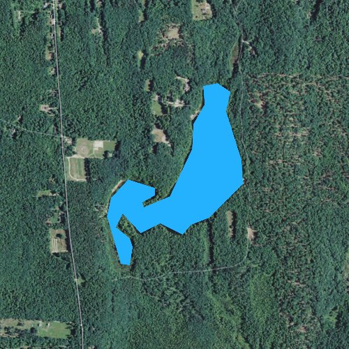 Fly fishing map for Cass Pond, New Hampshire