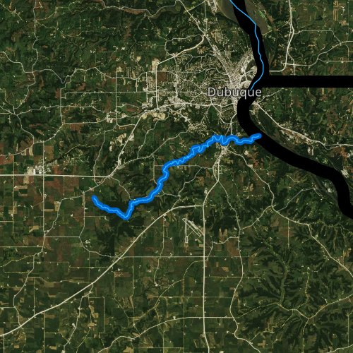 Fly fishing map for Catfish Creek, Iowa