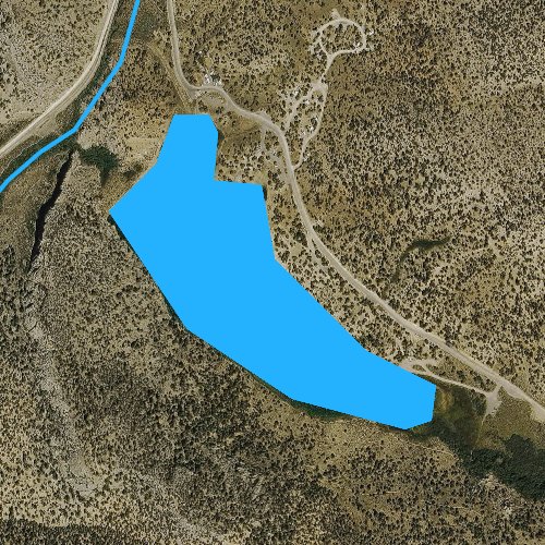 Fly fishing map for Cave Creek Reservoir, Nevada