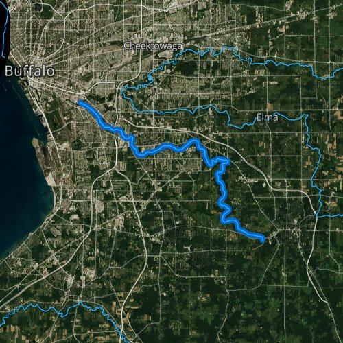 Fly fishing map for Cazenovia Creek, New York