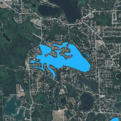 Fly fishing map for Cedar Island Lake, Michigan