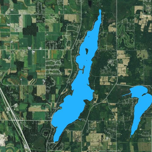 Fly fishing map for Cedar Lake: Washington, Wisconsin