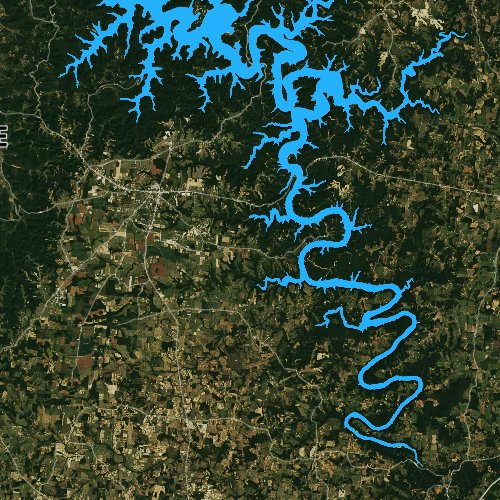 Fly fishing map for Center Hill Lake, Tennessee