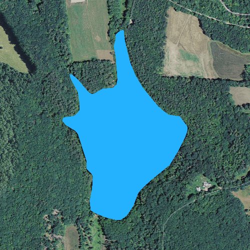 Fly fishing map for Center Pond: Cheshire, New Hampshire