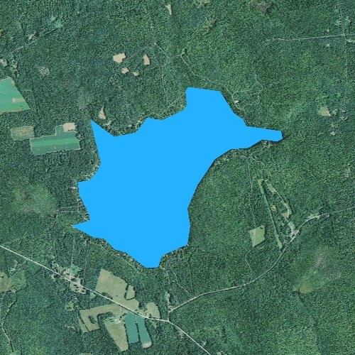 Fly fishing map for Center Pond, Maine
