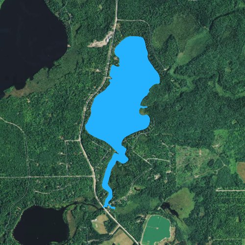 Fly fishing map for Chain Lake: Oneida, Wisconsin