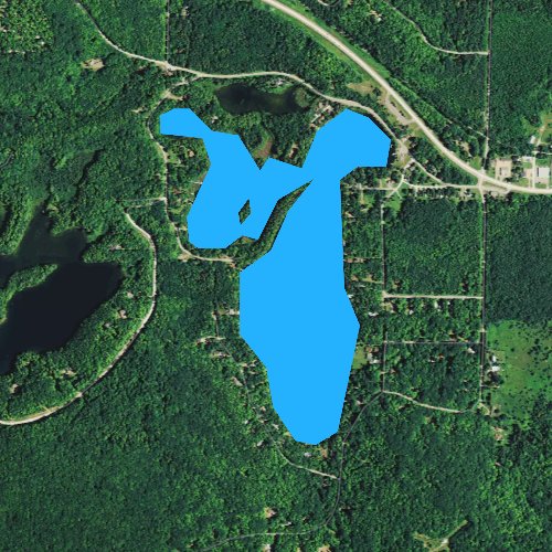 Fly fishing map for Chain Lake, Wisconsin