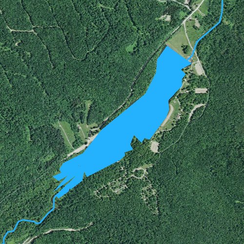 Fly fishing map for Chapman Dam Reservoir, Pennsylvania